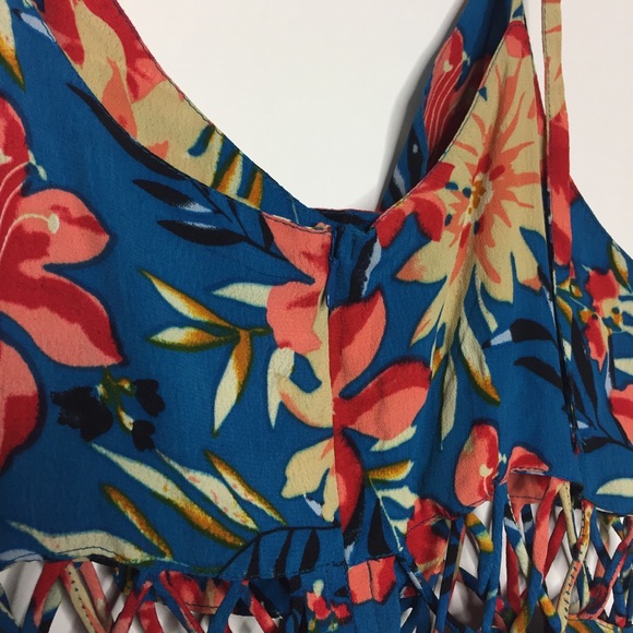 Topshop Crisscross Cutout Waist Floral Romper 8 - Picture 11 of 11